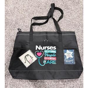 Nurses Appreciation Tote Bag Gift Set – Large Utility Bag + Bracelet & Card
